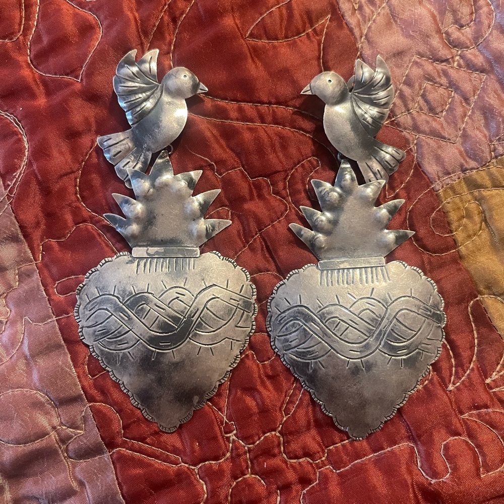 Sacred Heart Silver earrings 925